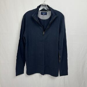 Cabincore Dadcore Britches Sport 1/4 Zip Blue Workleisure Cotton Pullover Mens L